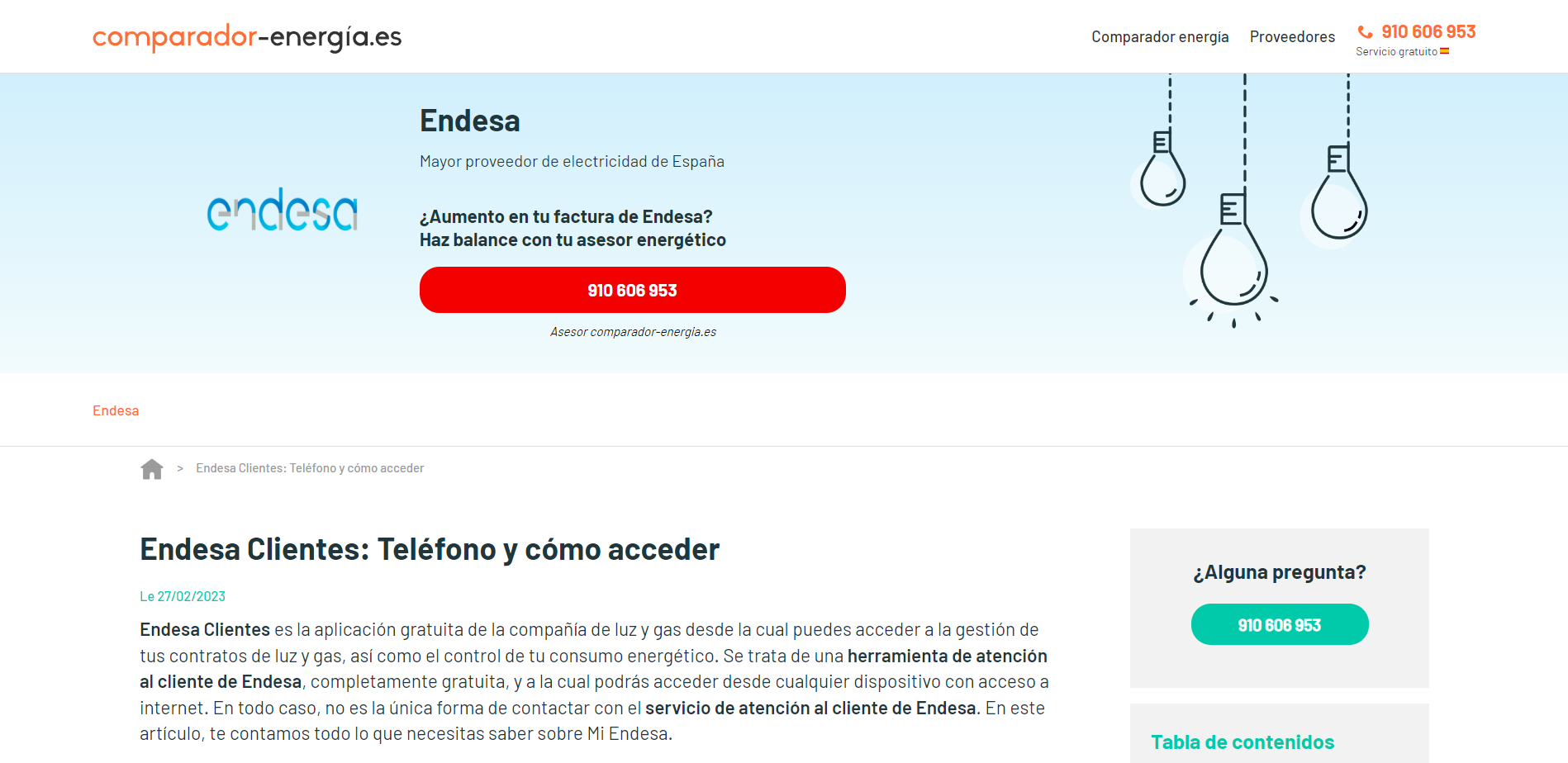portfolio of energy comparator website comparador energia portfolio